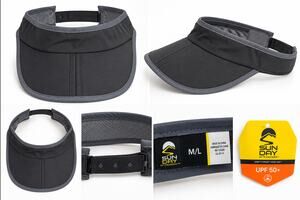 Sunday Afternoons Aero Visor M/L UPF 50+ Clamshell Brim Packable Gray Golf NWT